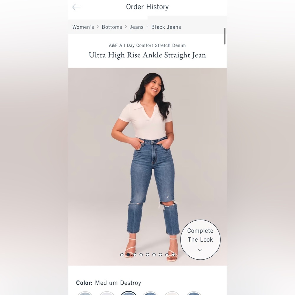 Abercrombie Ultra High Rise Ankle Straight Jeans